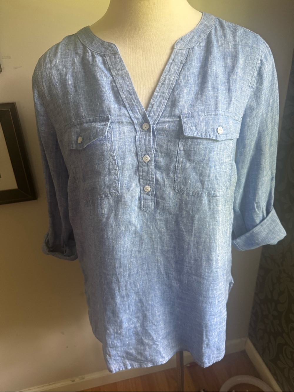 Talbots Linen camp shirt NWT